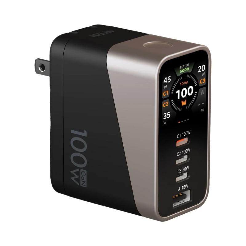 100W スマートディスプレイ搭載急速充電器