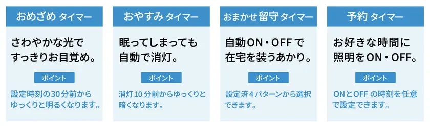 便利に使える豊富なタイマー機能