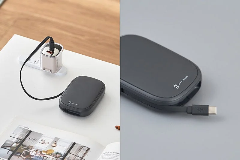 USB-Cケーブルが内蔵されたモバイルバッテリー