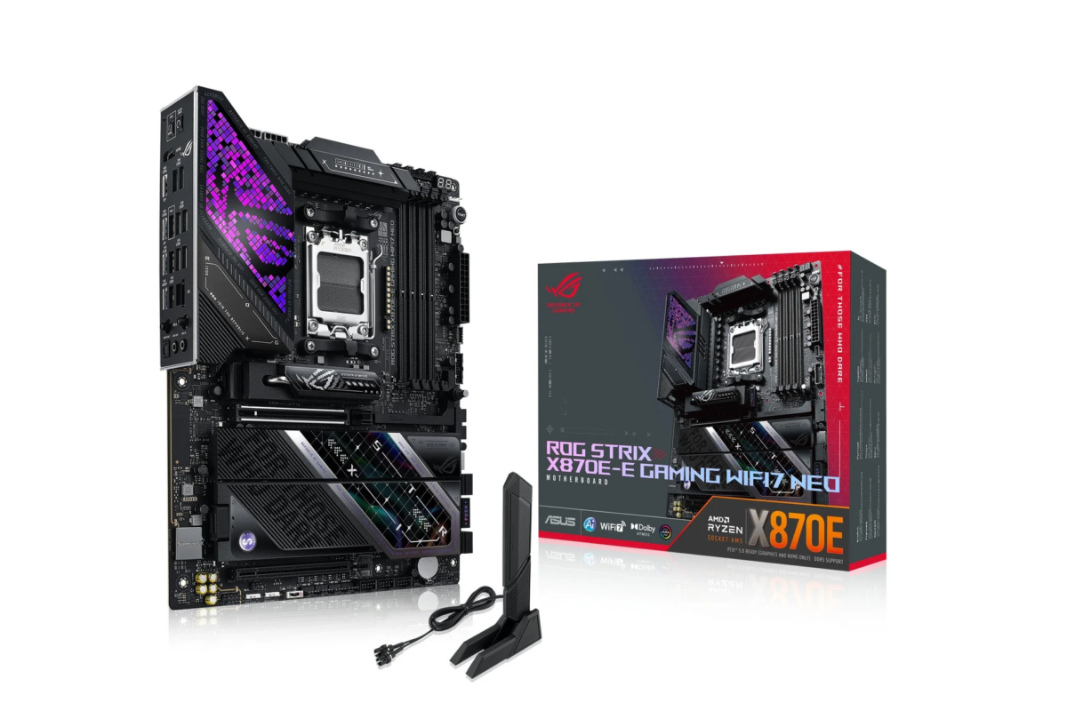 ROG STRIX X870E-E GAMING WIFI II NEO マザーボードとパッケージ