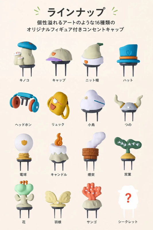 フィギュア付きコンセントキャップ