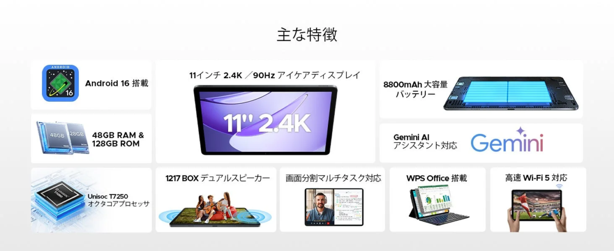11インチ2.4K/90Hzアイケアディスプレイ
