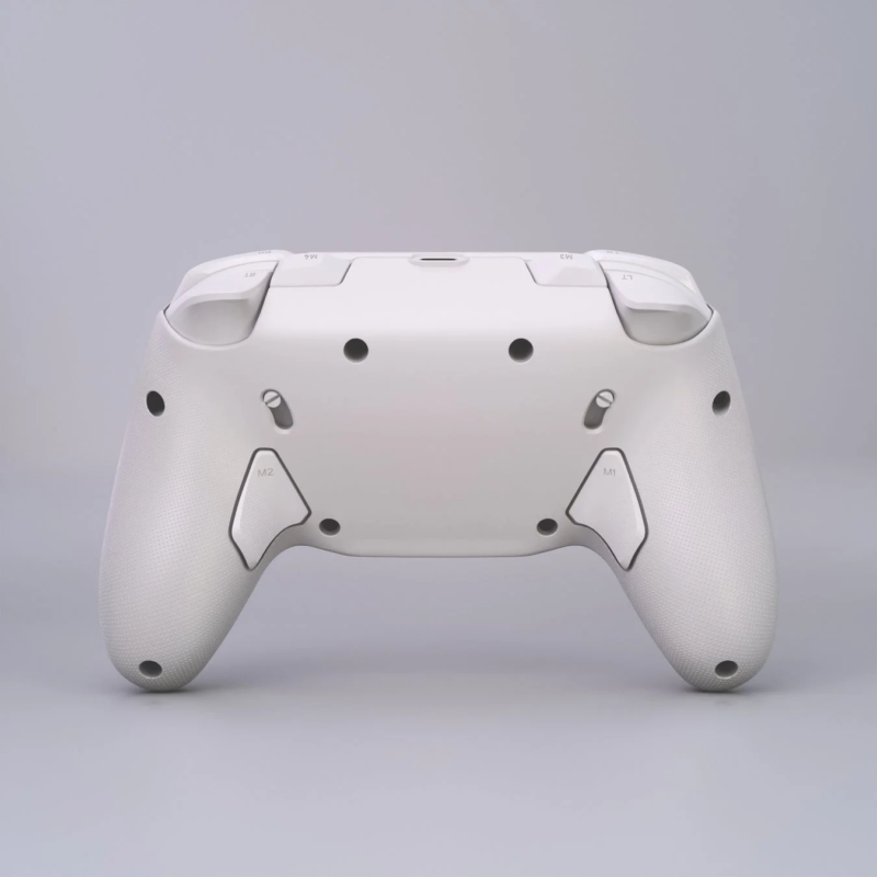 白いゲームコントローラーの背面画像