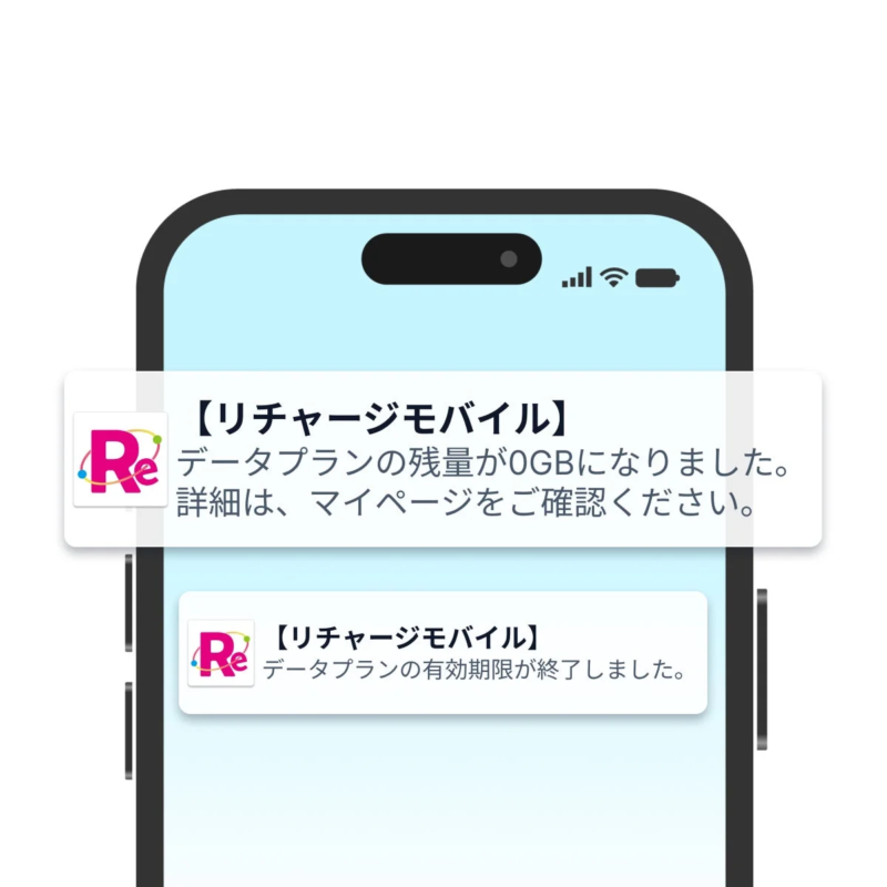 データ残量・有効期限通知の例