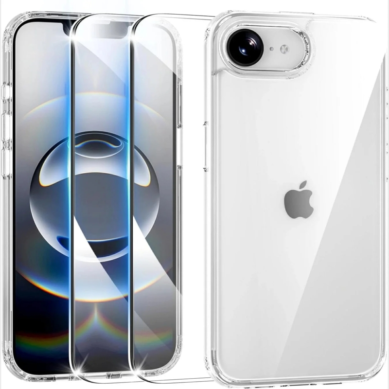 iPhone用クリアケースとスクリーンプロテクター