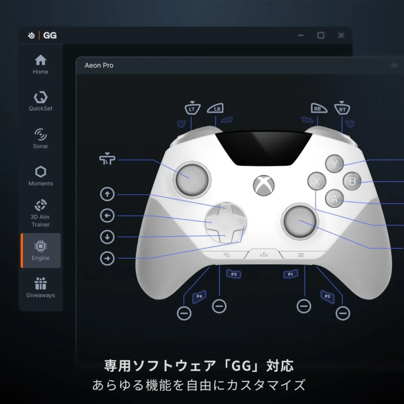 専用ソフトウェア「GG」の画面